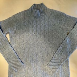 J Crew Factory cable knit mock neck sweater